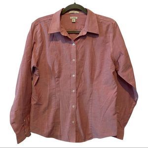 L.L. Bean casual button down long sleeve collared shirt size medium EUC